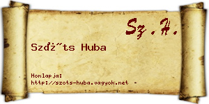 Szőts Huba névjegykártya