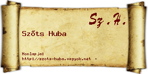 Szőts Huba névjegykártya