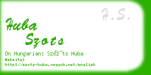 huba szots business card